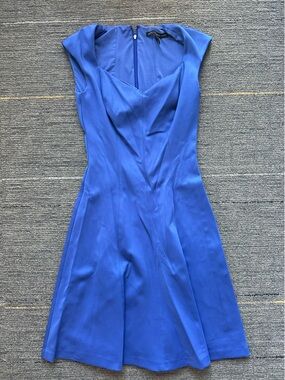White House Black Market Royal Blue One-Shoulder Fit-and-Flare Dress